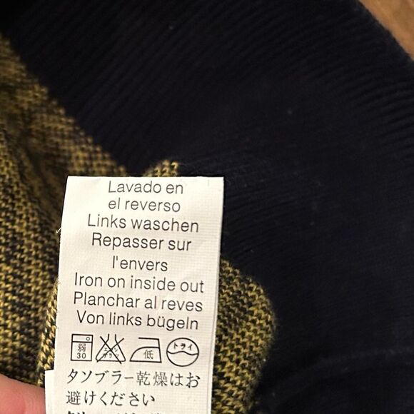 Kenzo Paris Yellow Black Geometric Print Beaded Tiger Sweater Tunic Dress RARE - Picture 9 of 12